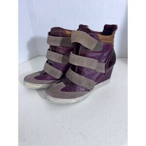 "TAMARIS" Trend Wedge Bootie Hook & Loop‎ Straps Suede & Leather Vintage Y2K